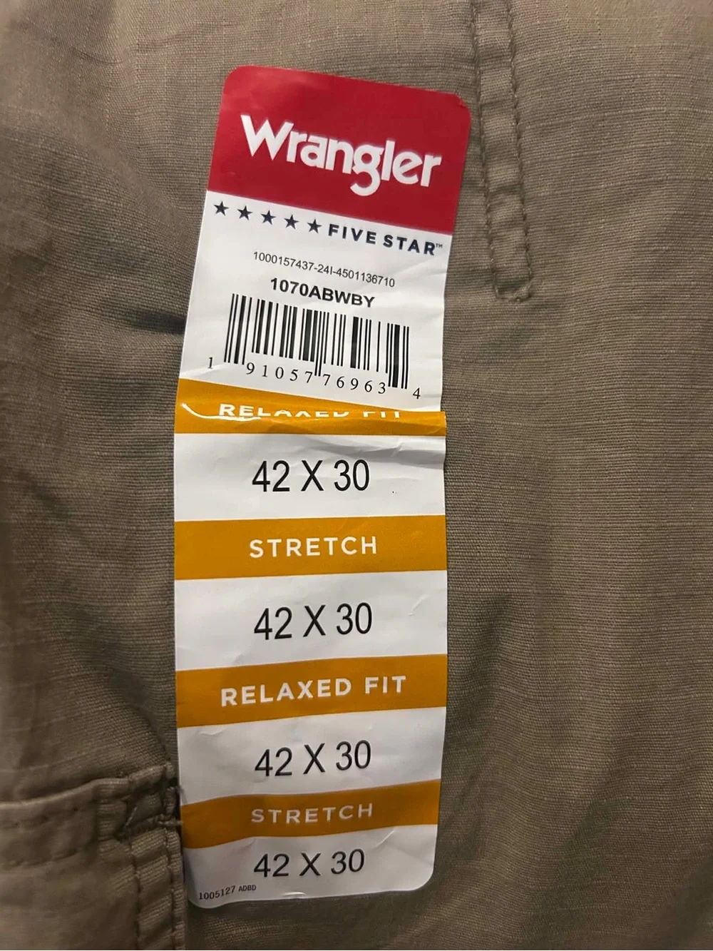Wrangler Men's Cargo Pants in Olive Green